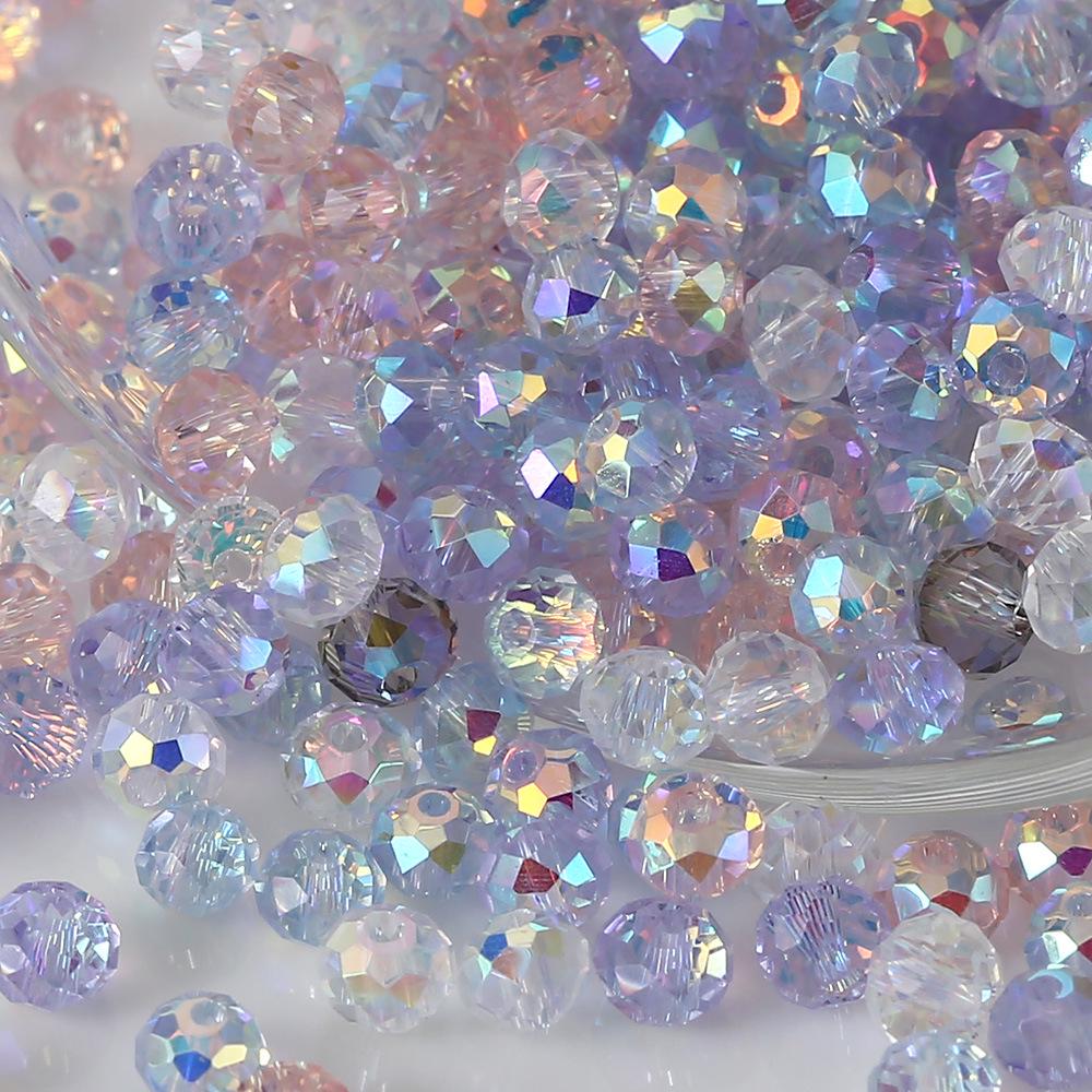 Seven-Color Iridescent Glass Crystal Beads for DIY Jewelry