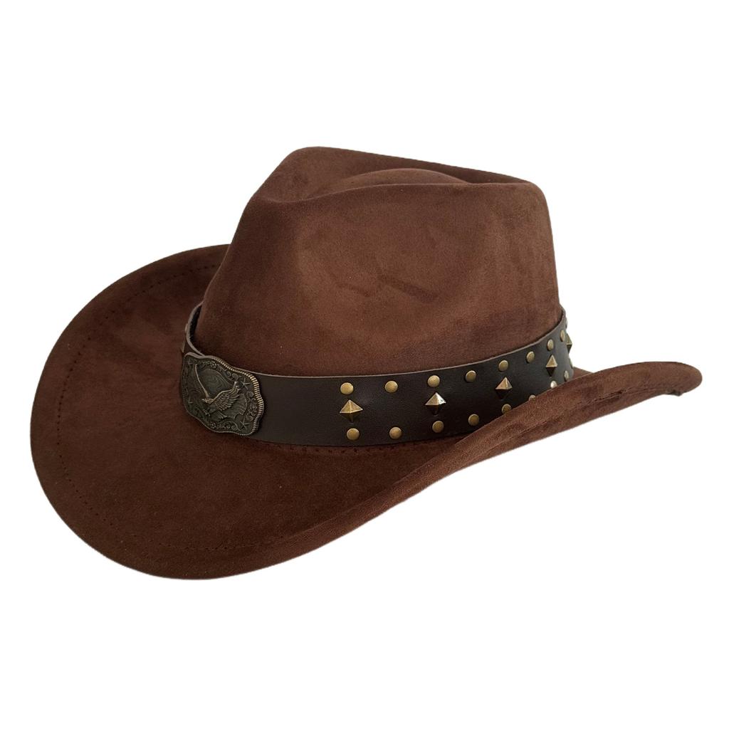 Hot-selling retro bull's head big-brimmed top hat, European and American suede western cowboy hat, men's temperament jazz hat