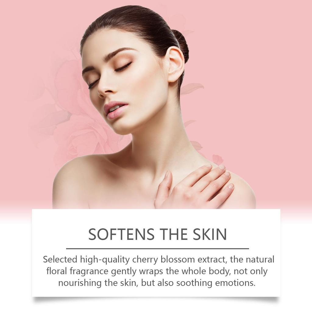 Sakura Body Lotion Moisturizing Cream For Dry Skin, Ceramide & Cherry Blossom Extract, Nourish & Smooth Skin, Floral Scent
