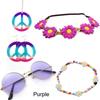 Boho Peace Sign Women's Hippie Costume Set 60's 70s Style Necklace Earrings  for Groovy Party Girls