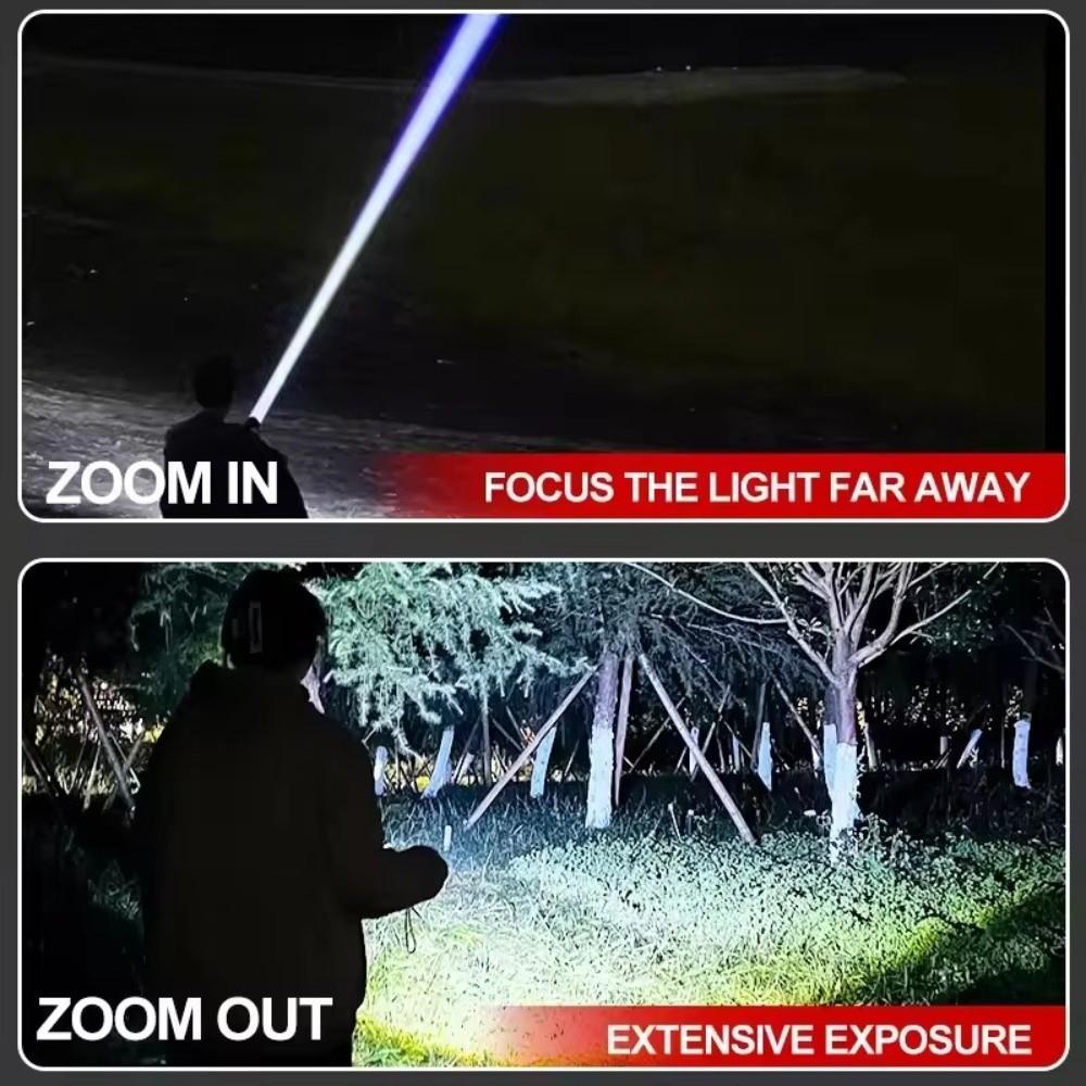 Zoom Super Powerful Flashlights Rechargeable High Power LED Flashlight Torch Mini 3 Light Mode Pocket Light Lamp Portable