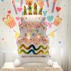 Stand Cake Balloons Large Happy Birthday Balloon New Aluminum Film Balloon  Background Decoration