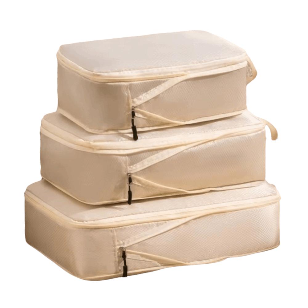 3 pcs/set Large Capacity Portable Luggage Organizer Multifunction Travel Storage Bag  Drawer бежевый