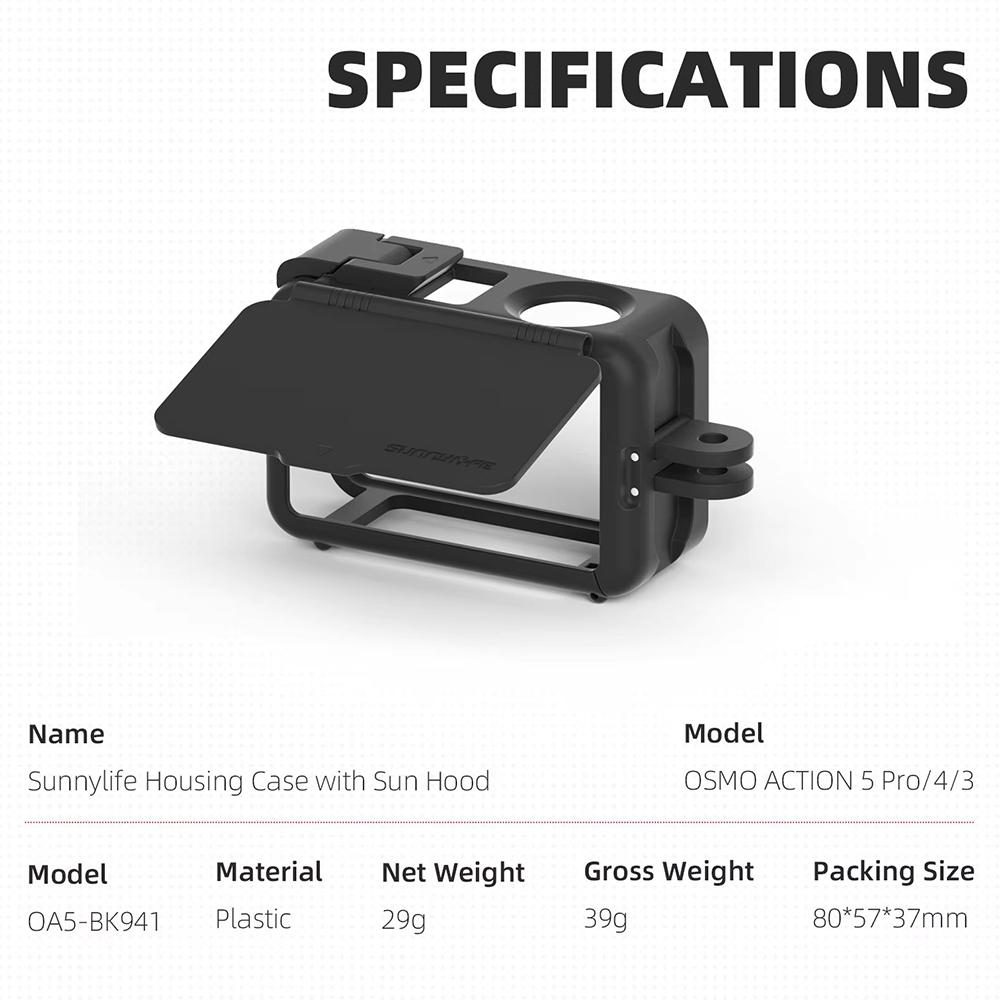 

Солнцезащитный кейс-рамка для клетки кролика для DJI Action 5 Pro Складное крепление для расширения для экшн-камеры DJI Action 5 Pro 4 3 Аксессуары