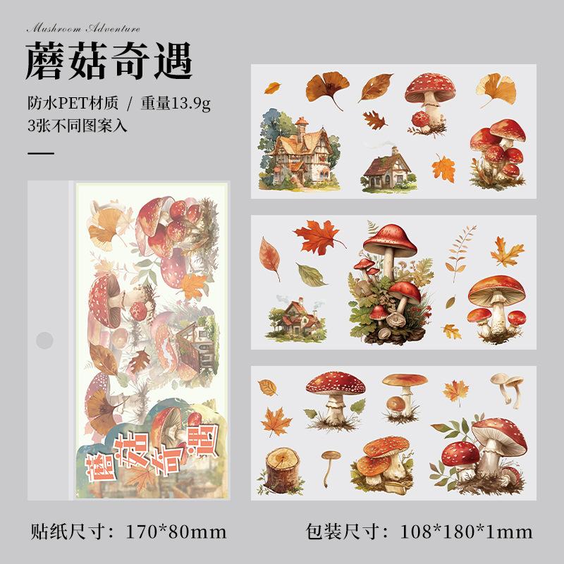 3 Pcs Vintage Stickers Pack Adhesive Diy Hand Account Diary Album Scrapbooking Accessories Handmade Junk Journal Supplies