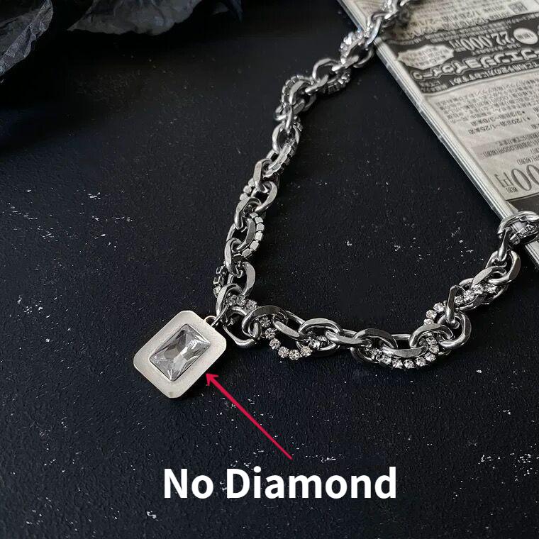 

Luxury Gemstone Necklace For Men Titanium Clavicle Chain Neck Chain Accessories