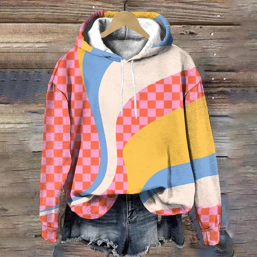 

Осенняя мода толстовки с капюшоном цветные полосы дизайнерский пуловер Y2K женская одежда свободные женские топы 2024 новые женские толстовки XL