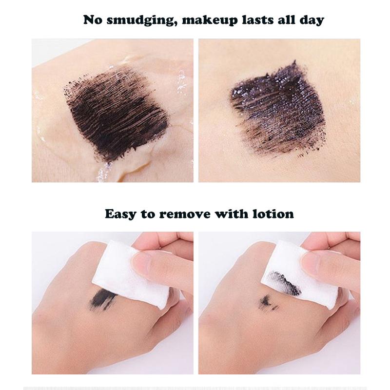 Double-In-One Mascara Silk Fiber Mascara Waterproof Mascara For Eyelash Extension Black Thick Lengthening Eyelashes Cosmetics