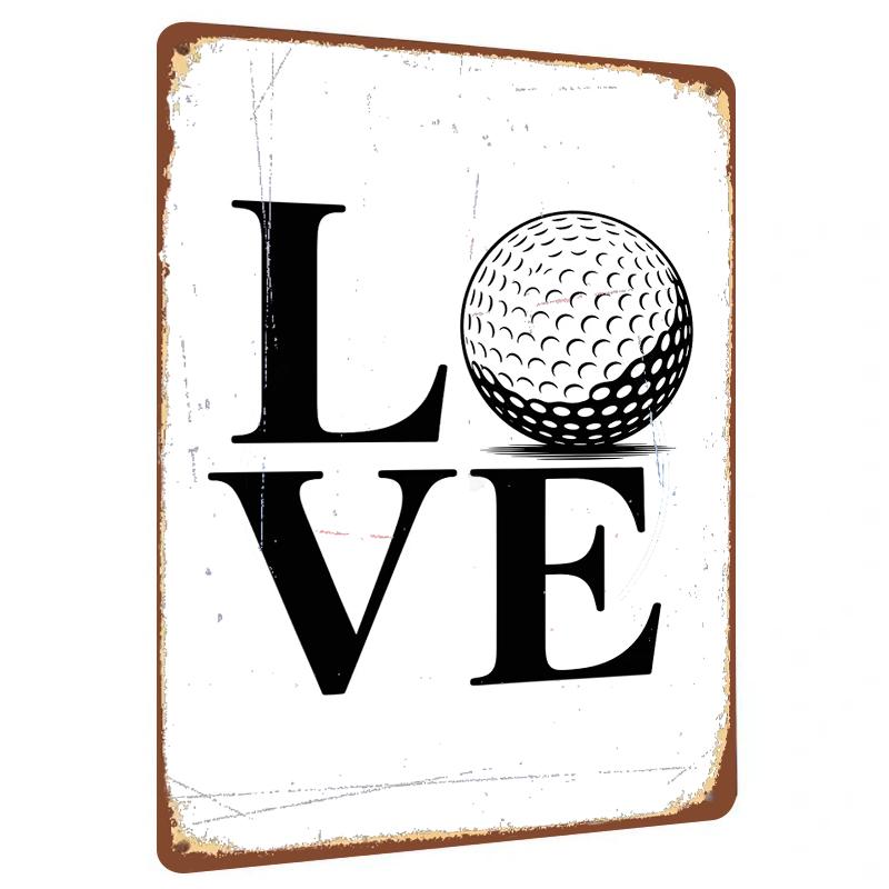 

Golf Theme LOVE Letter Metal Tin Sign Home Decor Wall Art Living Room Bedroom Sports Fan Gift 20x30cm（7.8x11.8inch）