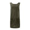 Women's Fashion Corduroy Solid Color Round Neck A Line Vest Dress Pinafore With Pockets
