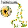 2.4M Lifelike Yellow Sunflower Vine Garland Artificial Garland Flower Vine Wedding Floral Vine For Party Wedding Home Decoration