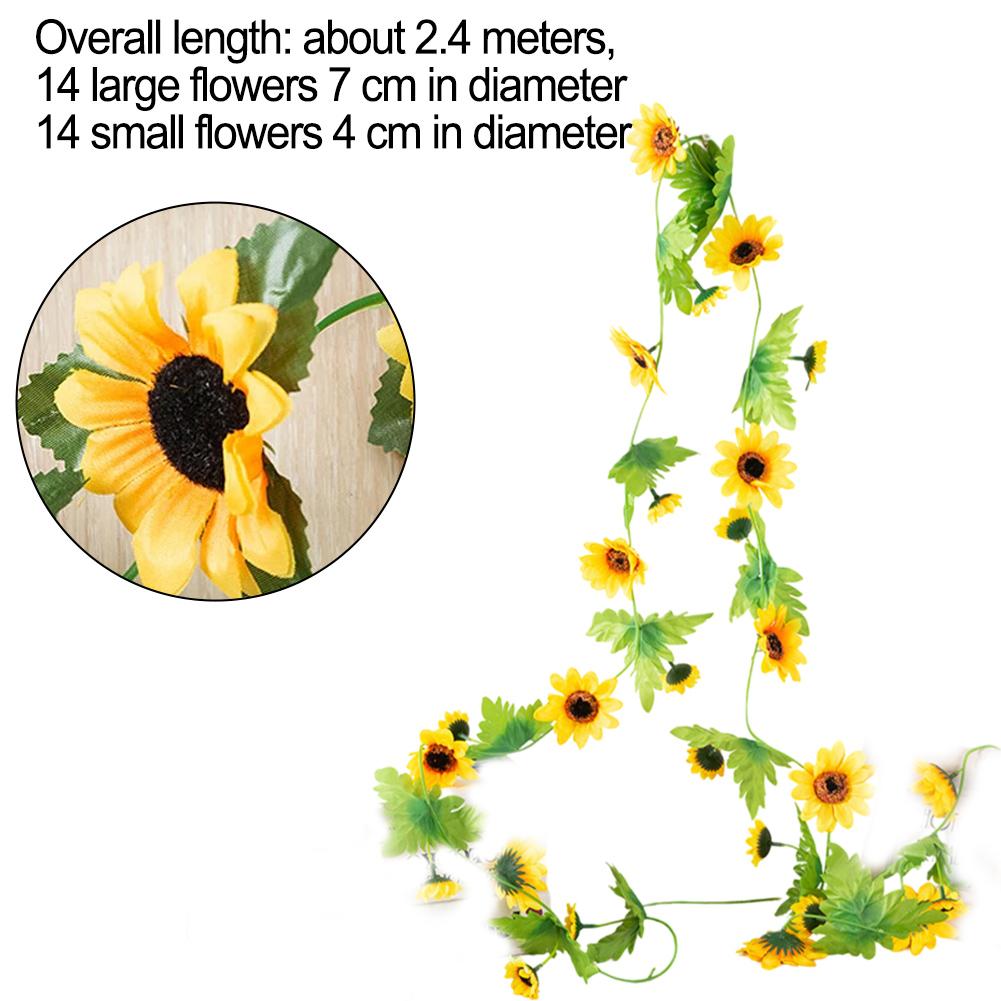 Long-lasting Artificial Flower Garland Sunflower Vine Garland Maintenance-free