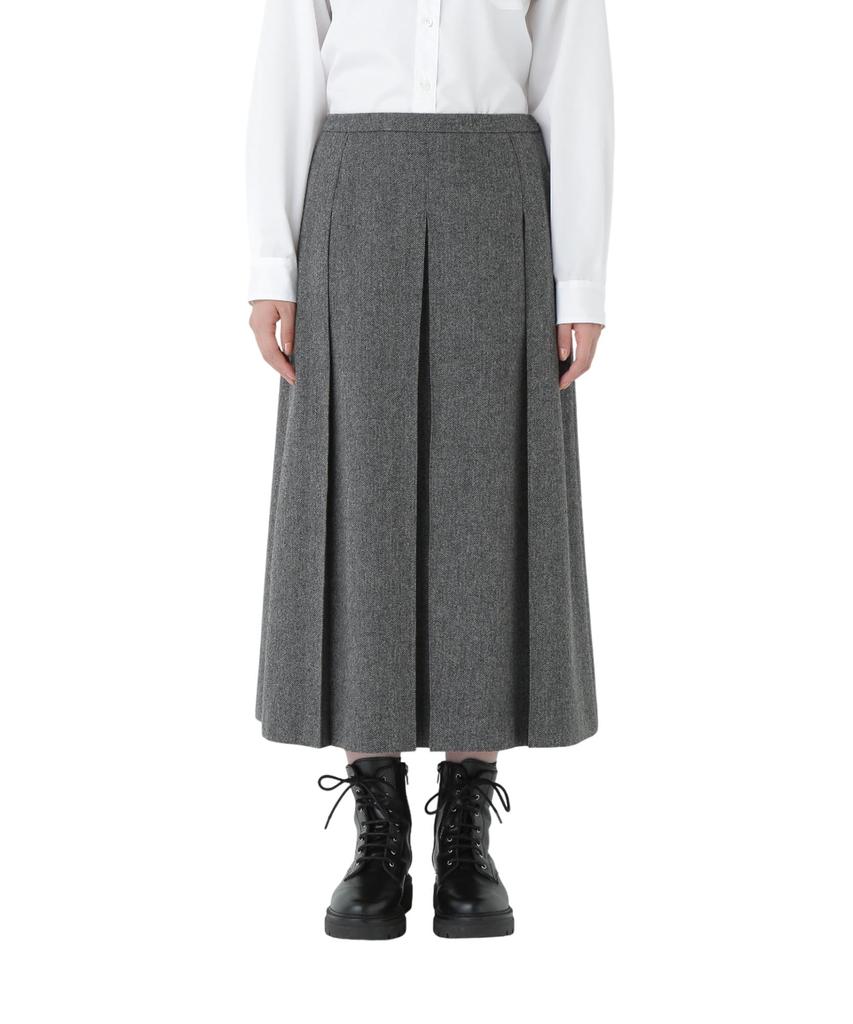 Human Woman Pleated Skirt S (Herringbone Tweed) / Women's / 077-5220100 021_Charcoal