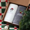 Songwol Towel Christmas Santa Embroidery 150g Cotton Towel 2 Sheets Kraft