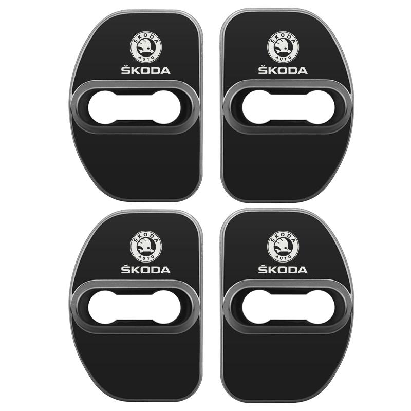 Ksbha9 Car Accessories Auto Door Lock Covers Case For Skoda Octavia KAMIQ KODIAQ SUPERB RAPID KAROQ FABIA YETI Auto Decorate Stickers