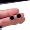 Women's Earrings Asymmetrical Round Hollow Round Black Stud Earrings Pendientes