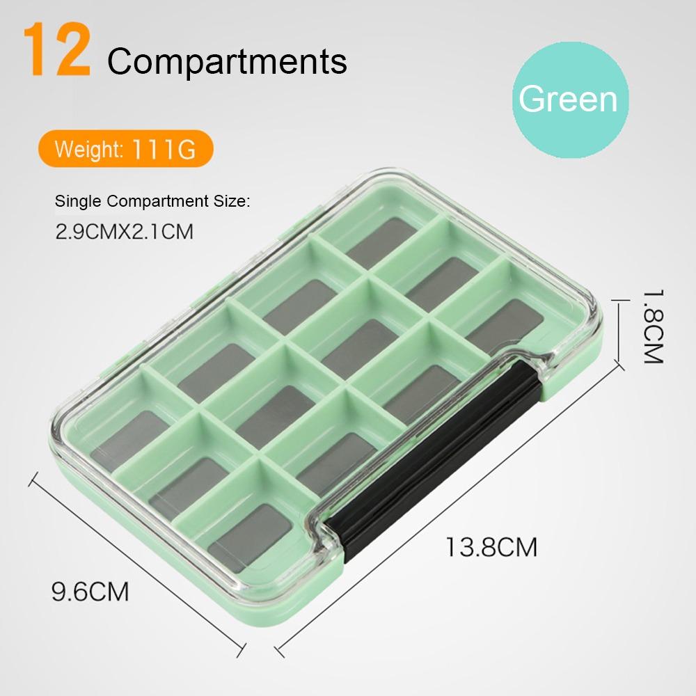 Plastic Magnetic Fishing Tackle Box 4/8/12 Compartments Portable Fishing Lure Bait Box Fishing Accessories
