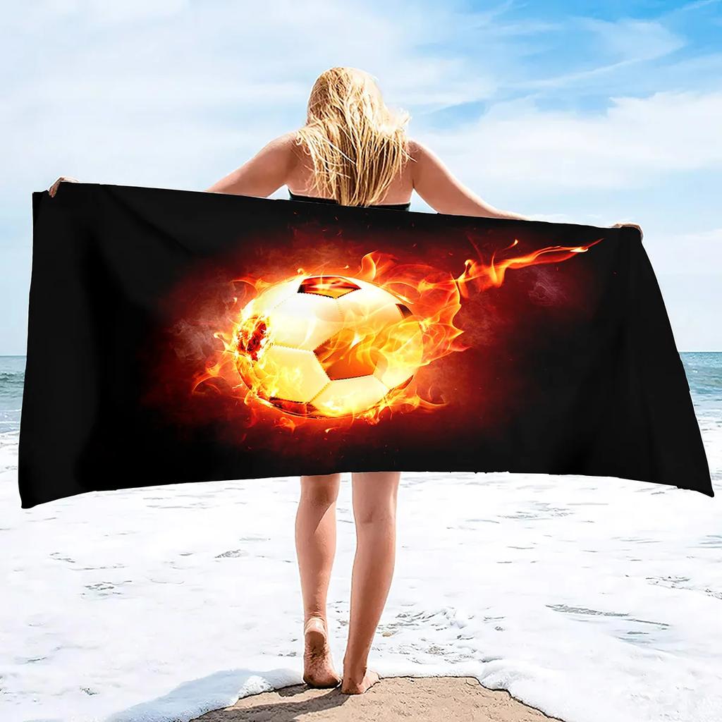 Soccer Beach Towel,Beach Towels for Men Boys,Football Towel Boys Sport Towel, Personalized   Pool Beach,Towel  Teen