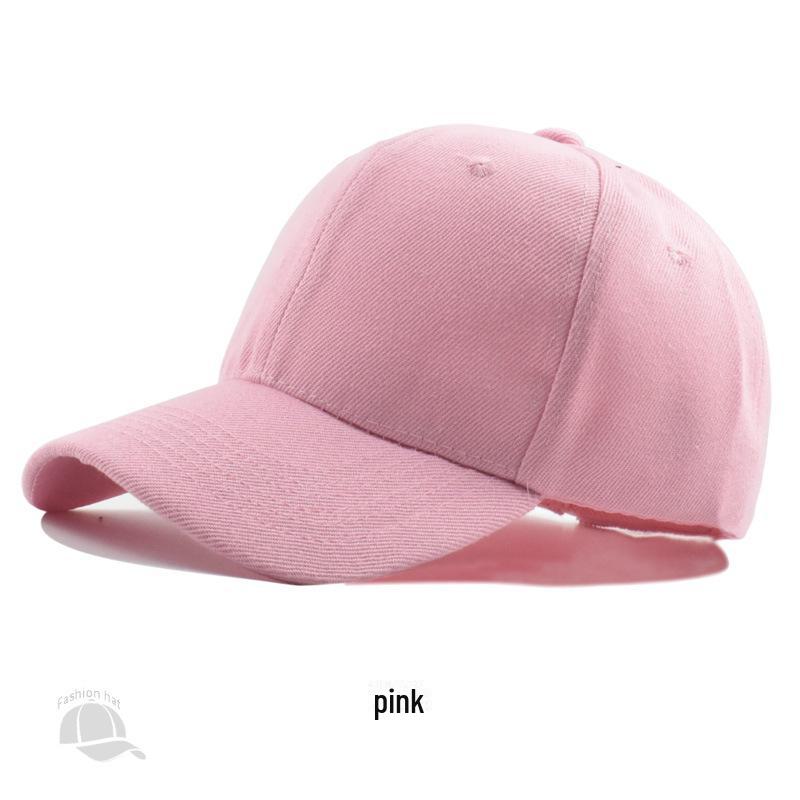 Korean Unisex Solid Color Embroidered Baseball Cap - Sun Protection
