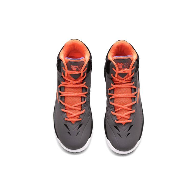 Anta High-Top Basketball Shoes With Shock Absorption, Slip Resistance, And Durability Men Sneakers Black Gray Orange 91631101-4