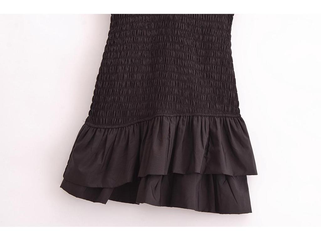 2024 Women's European & American Style Poplin Layered Short Dress