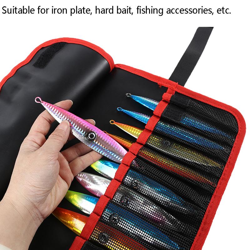 Fishing Lure Bag 12 Slots Fishing Bag Lure Organizer Bait Storage Bag Waterproof Fishing Lure Jig Protection Bait Bag
