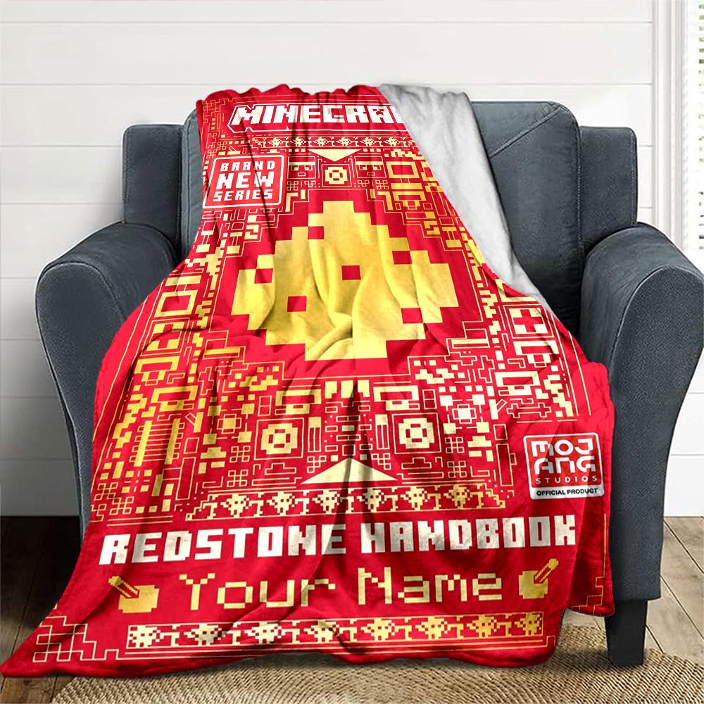 Minecraft Customize Text Blanket Cozy Customizable Blanket Ultra-Soft Perfect for Office Chair Sofa Chair Seaside Four Seasons Universal
