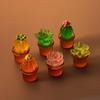 6 Night Light Mini Succulent Cactus Plants - Colorful Resin Fairy Garden Accessories, Cute Desktop Decoration, Suitable for Home