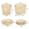 DIY Handmade Weaving Bamboo Basket Round 4 Styles Drain Water Sieve Raft Dustpan Rice Fruit Bread Basket Daily Use Storage