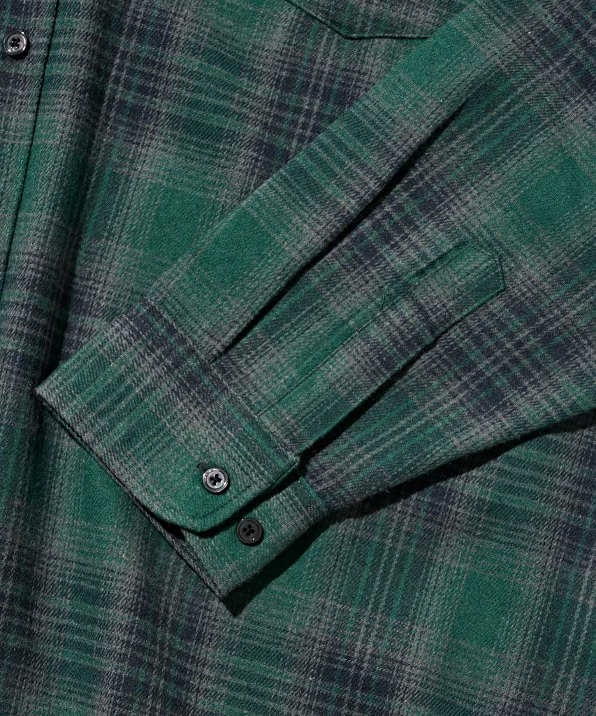 OTHERFITS Pocket Semi-Over Check Shirt (Green)