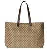 Gucci GG Supreme Canvas Front Pocket Tote Bag With Web Stripe In Beige For Unisex Daily Use