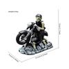Creative Skeleton Figurine Halloween Party Skull Desktop Ornament Decorative Craftwork Motorcycle Rider Design for Home Office Display
