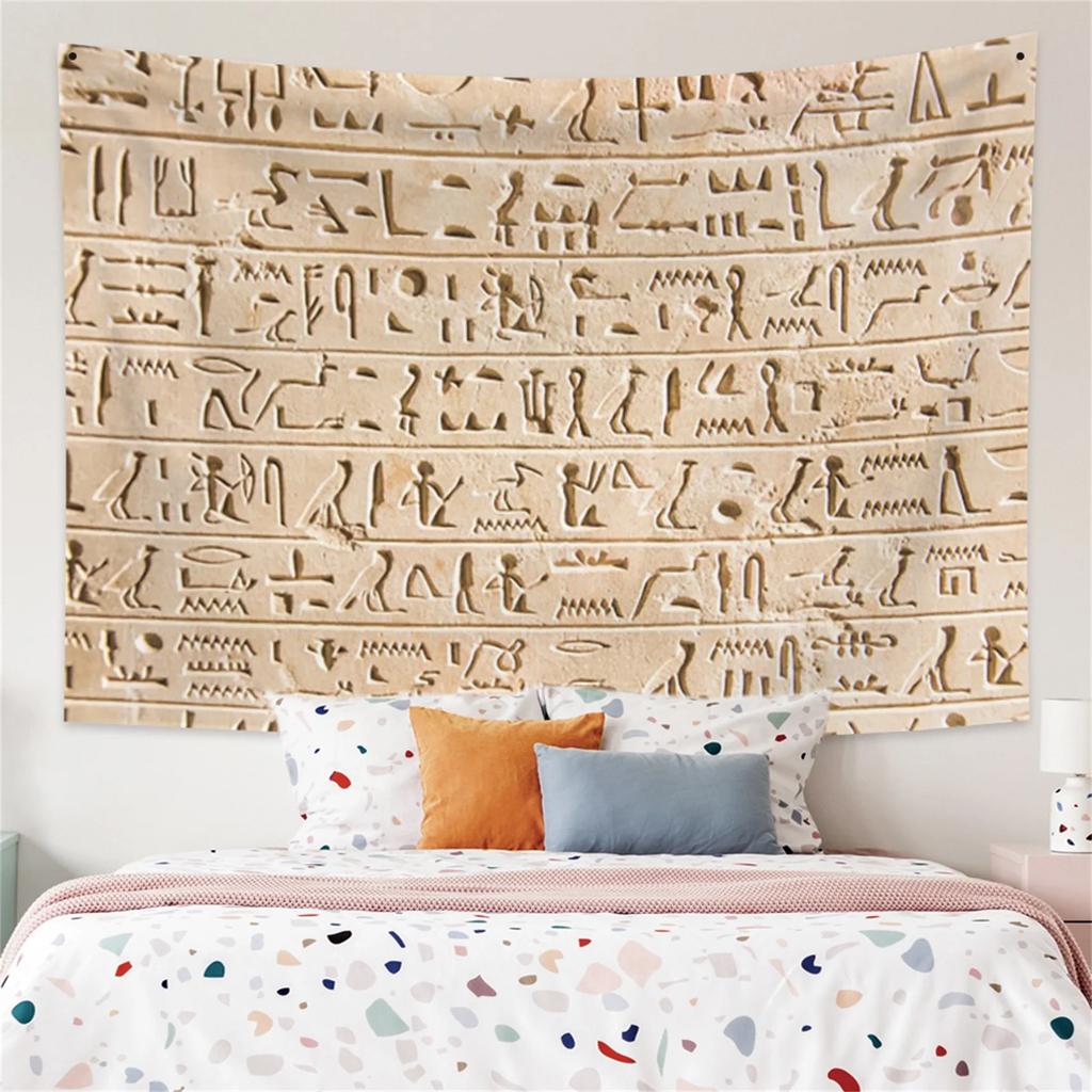 Ancient Egyptian Tapestry  Pharaohs  Hieroglyphics for Bedroom Decor Historical Style Enhance Your Space with Cultural Charm