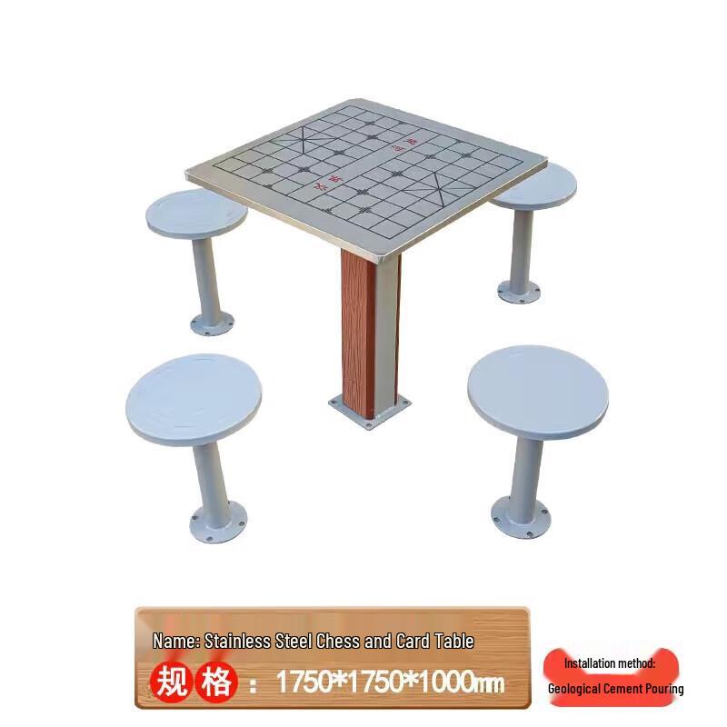 Outdoor Chess & Card Game Table