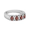 Garnet Oval Half Eternity Ring - 925 Sterling Silver