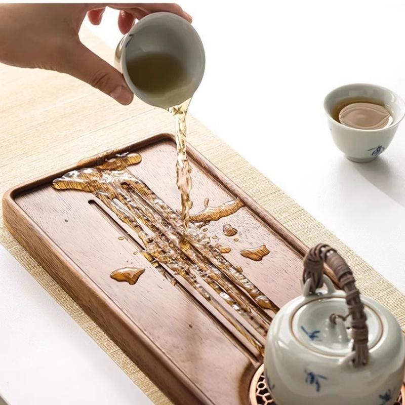 Walnut Wood Dry Bubble Tray Solid Wood Drainage Tea Tray Japanese Household Water Storage Dry Bubble Table Base Kung Fu Tea Set