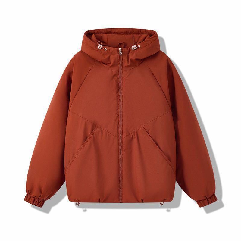 2025 Autumn/Winter Hooded Cotton-Padded Short Jacket - Casual Loose Fit Windbreaker with Drawstring