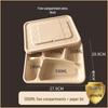 Disposable Pulp 1300ml 5-Compartment Meal Prep Containers with Lids