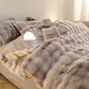 Light Luxury Rabbit Fleece Thickened Milk Fleece Four-Piece Set, Bed Sheet Quilt Cover Three-Piece Set, Bedding, Bed Hat Model