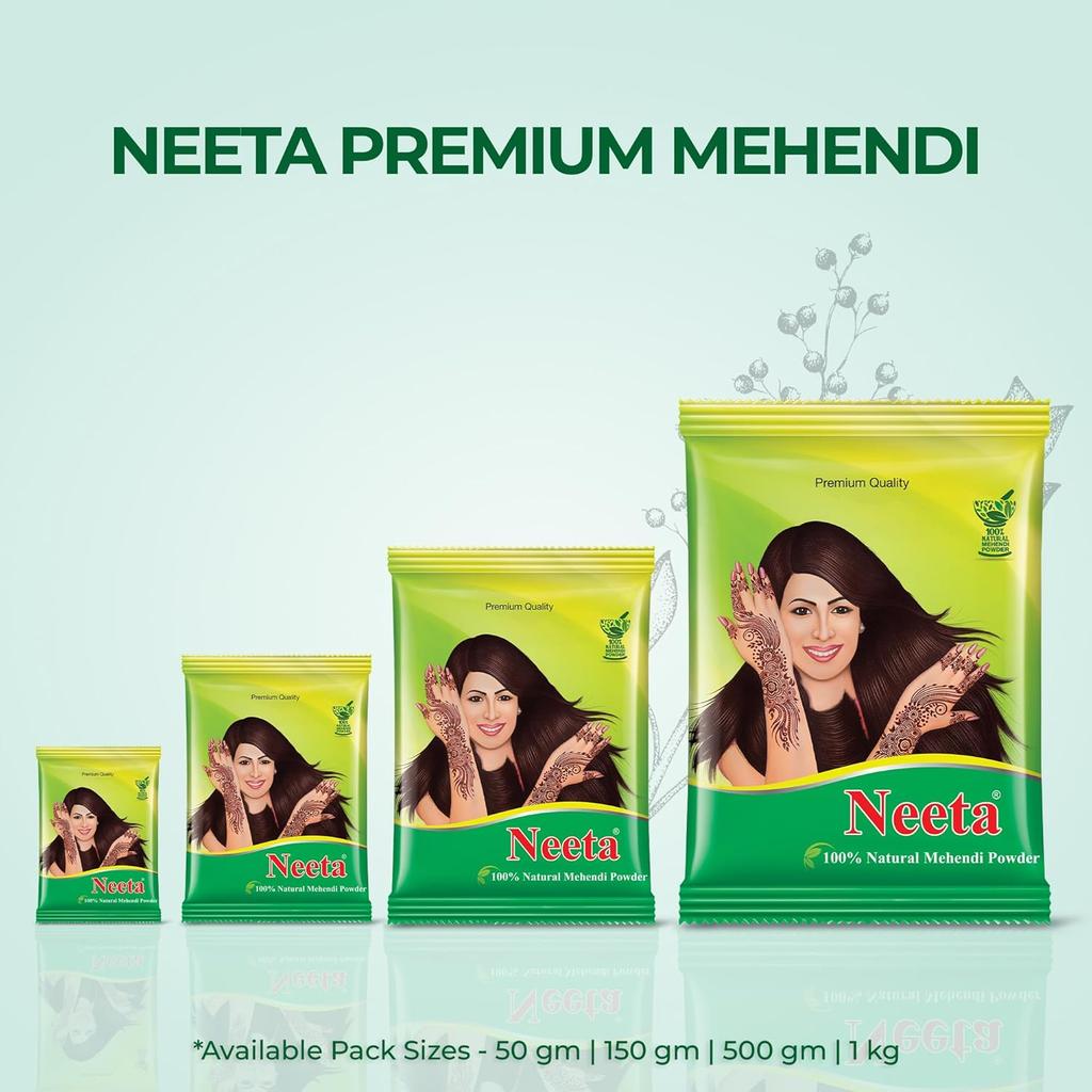 Neeta 100% Pure Henna Powder 500g Pack of 1 Natural Hair Color Conditioner for Men & Women