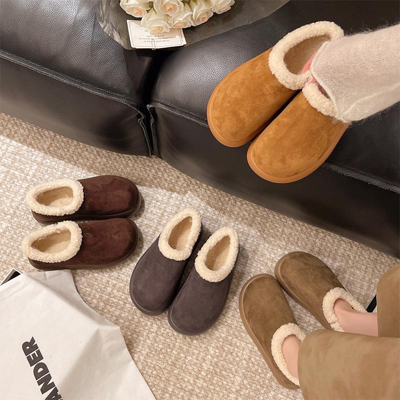 Women's Thick Bottom a Footstool Fashion Winter Lightweight Warm Anti Cold Snow Boots Non-slip Casual Sneakers Cotton Boots Soybean Shoes