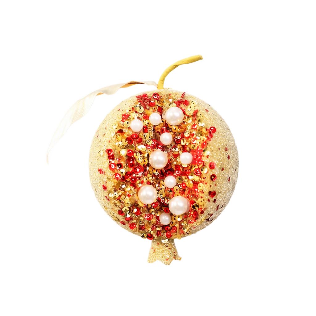 Pomegranate Christmas Ornament - Glitter Foam Ball Decoration for Tree