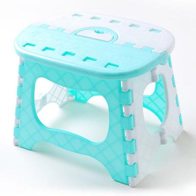 Tabouret pliable en plastique pour enfants et adultes, outil portable pour activités de plein air (Bleu)