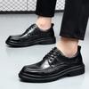 Leather shoes men's new business dress Korean version of trend British style men's casual versatile commuting thick-soled heightening shoes