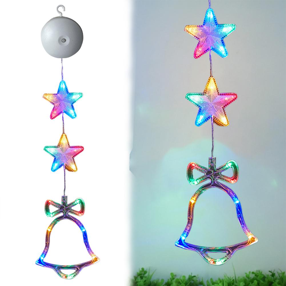 1/3pcs Christmas Lights LED String Lights Fairy New Year Window Light with Suction Cup For Home Window Bedroom Christmas Decor