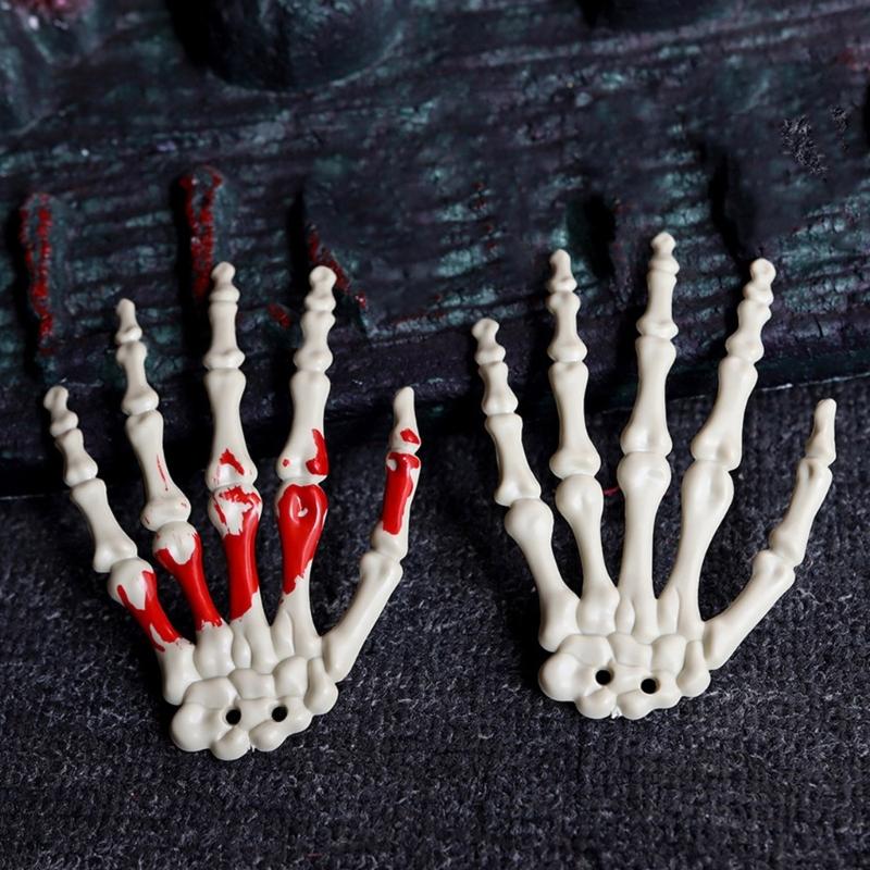 Halloween Skeleton Hands Realistic Life Size Severed Human Hand Bone Plastic Skeleton Hands Halloween Decorations Props