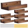 6pcs Wooden Vinyl Record Wall Shelf Wall Mounted Record Player Shelf Retro Home Decorations album/LP/CD/book Display Rack Holder