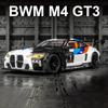 1/24 BMW M4 GT3 Alloy Sports Car Model Diecasts Metal Racing Car Vehicles Model Simulation Sound Light Collection Kids Toys Gift