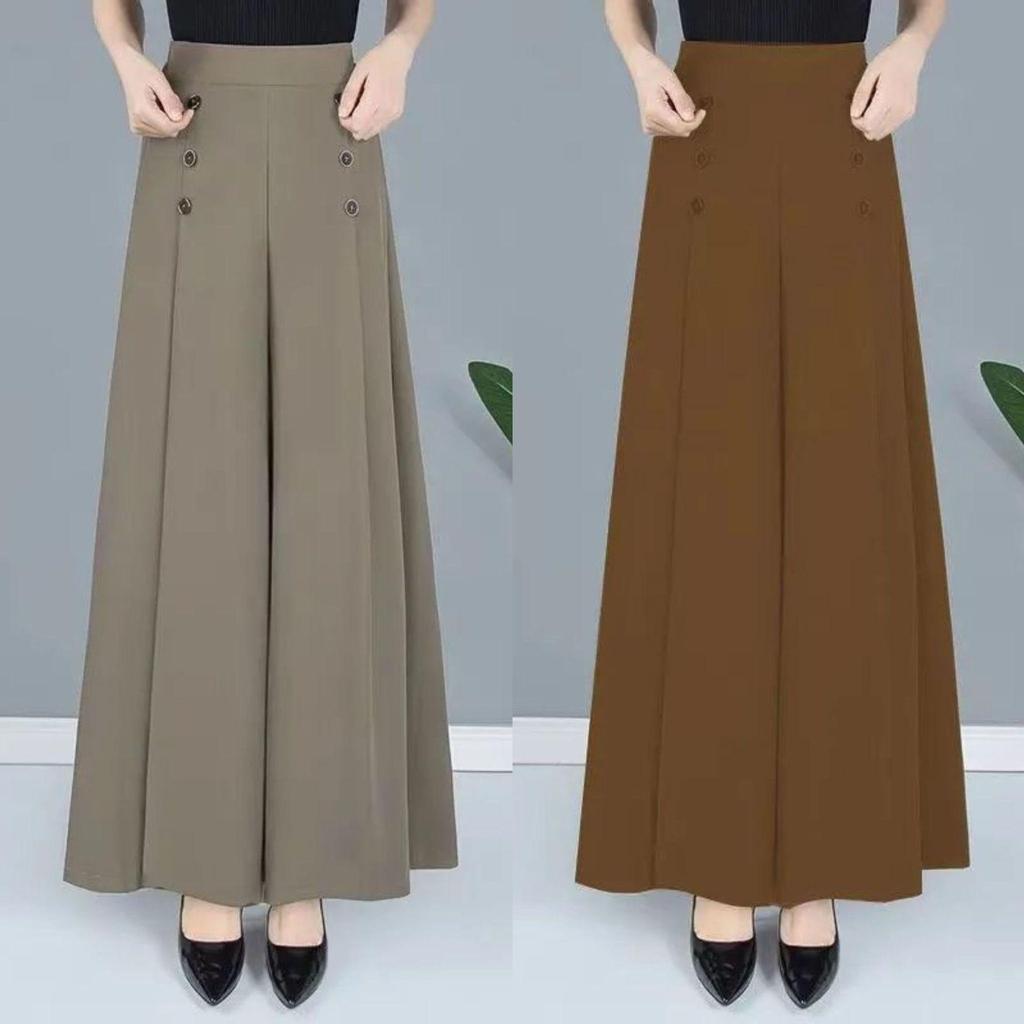 BOGO Summer Drapey Skirt Pants - New Chinese Style, Lightweight, Large & Plus Size Women's Casual Slimming Trousers