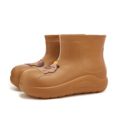 Durable EVA Women Rain Boots Cartoon Capybara Low Boots Anti-slip Wear-resistant Waterproof Rain Boots Rain Shoes